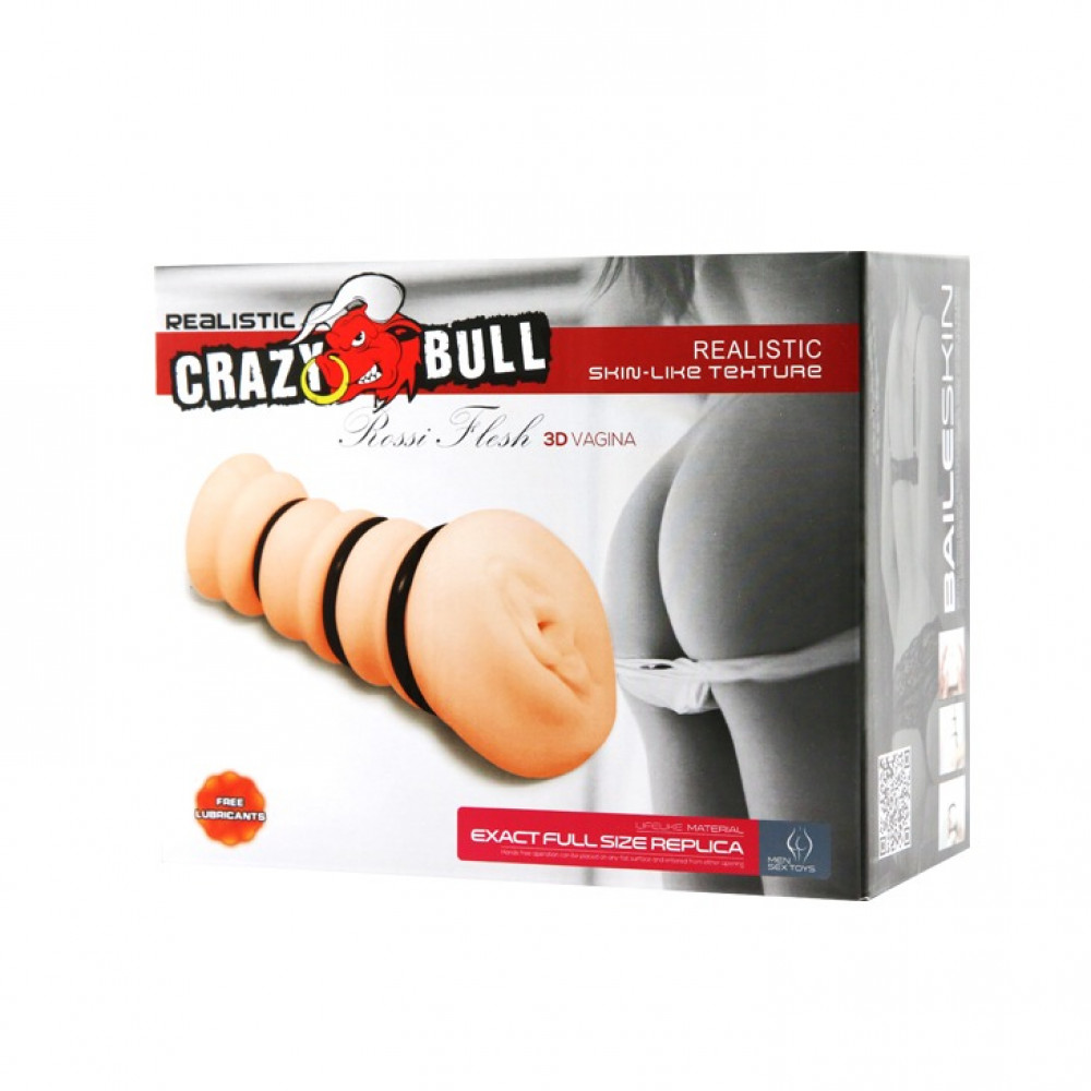  - Мастурбатор вагіна реалістична з кільцями Crazy Bull Masturbator Vagina 5