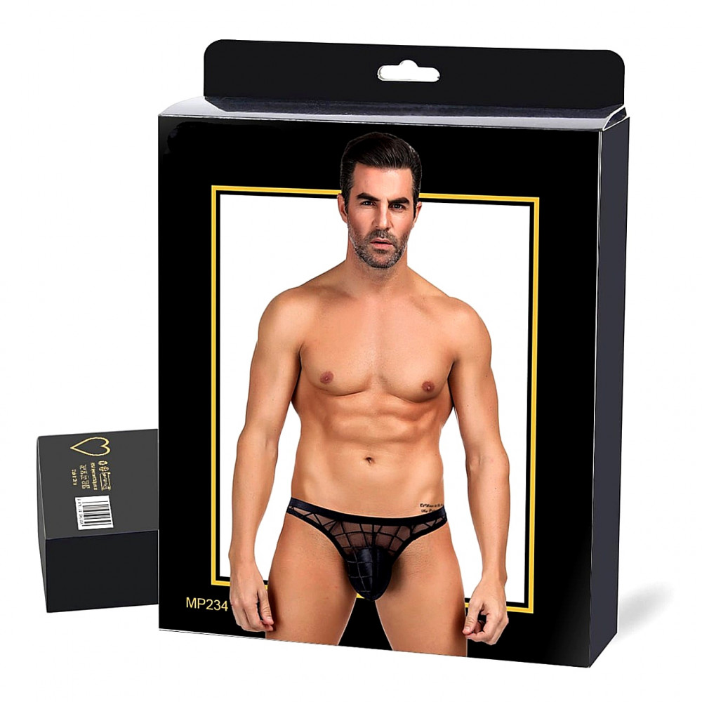 Різне - Чоловічі труси Star Night напівпрозорі, в сіточку, чорні, M 4