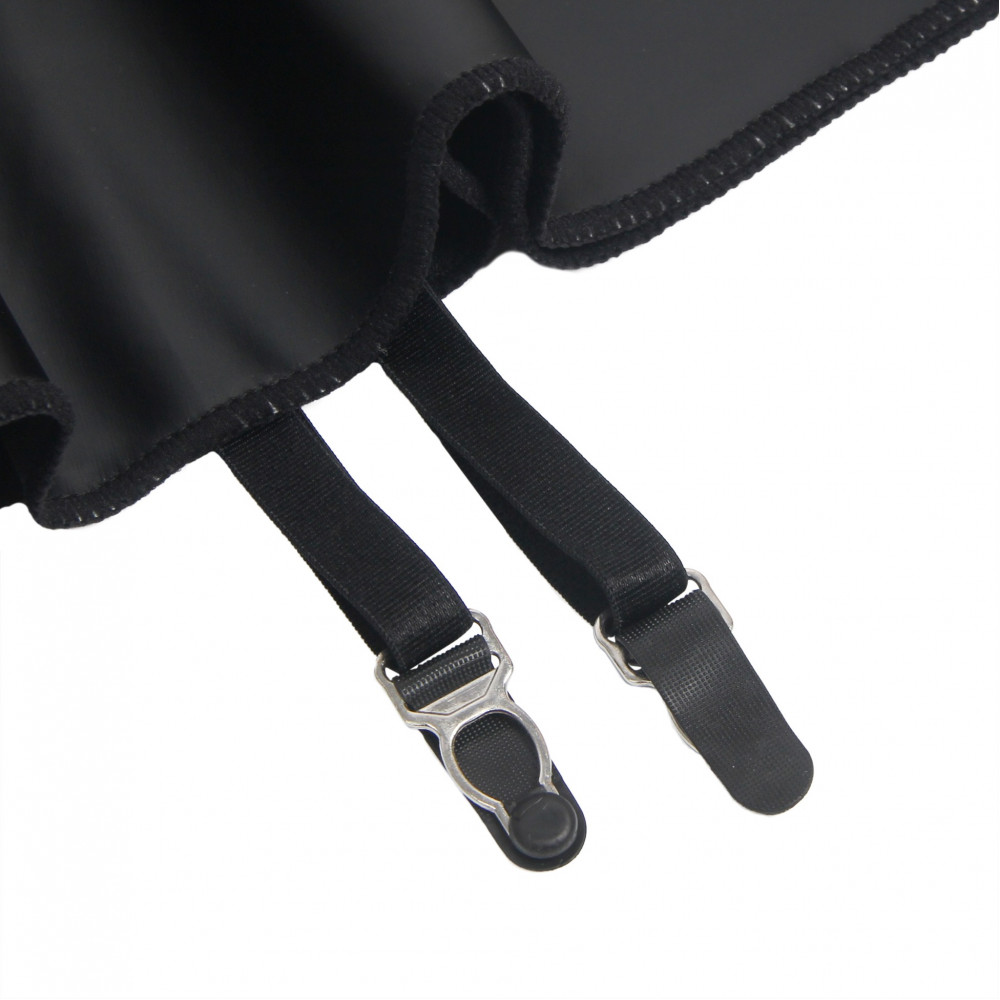 Різне - Міні-сукня з блискавкою та підтяжками Star Night з імітації шкіри, чорна, S 7