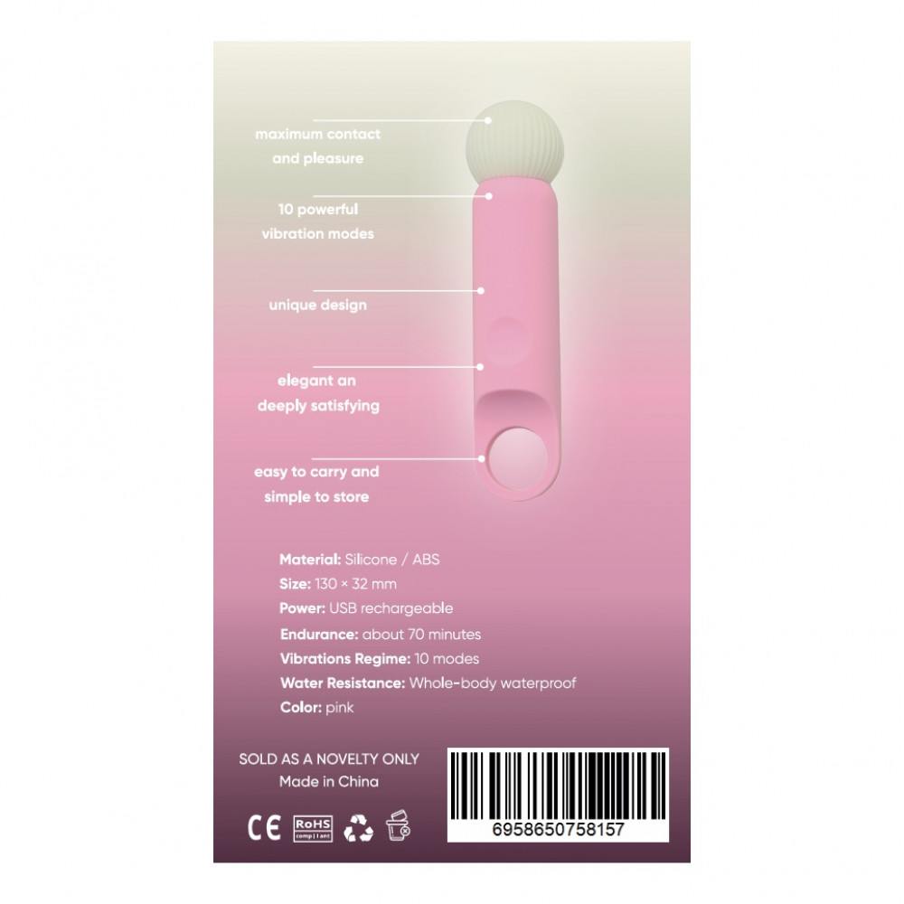 Для LGBTQ+ - Міні-вібратор-мікрофон Sweet Em, 10 режимів, рожевий 6