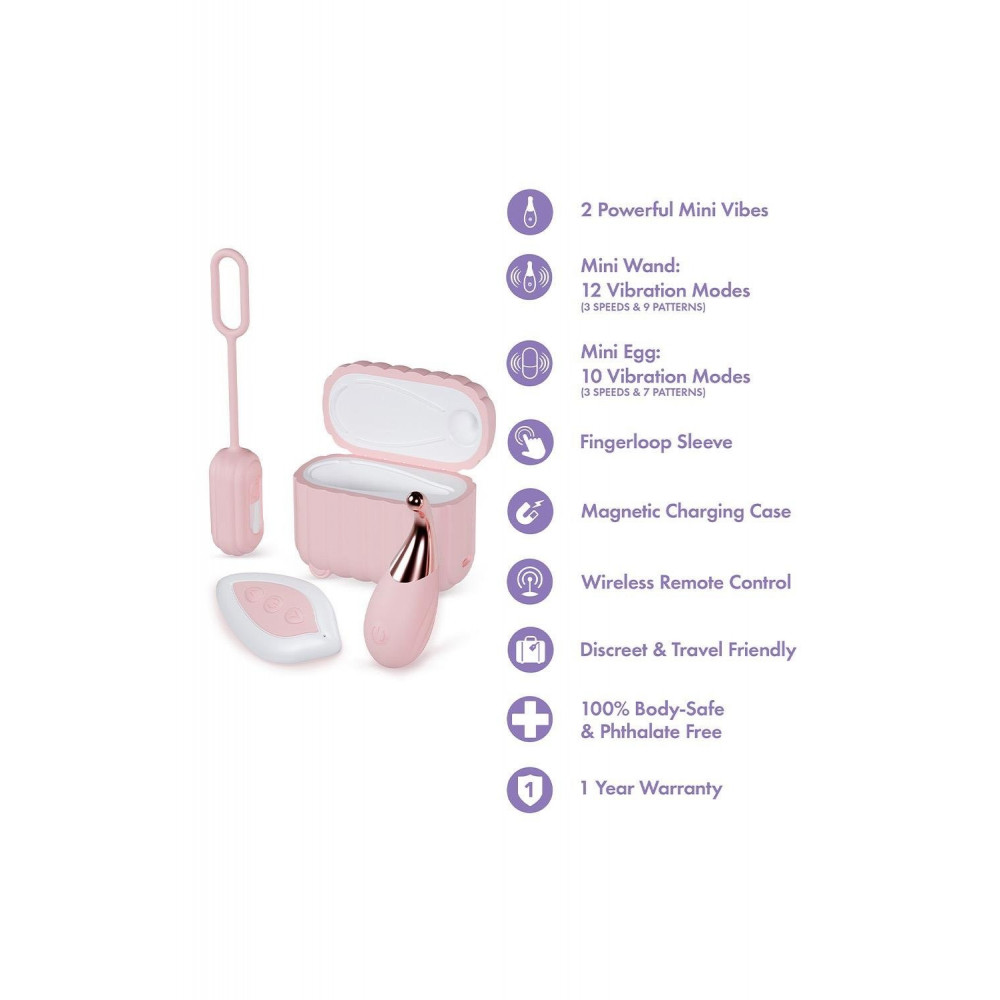 Разное - Набор вибраторов Blush Play With Me с пультом и кейсом, розовый, 2 шт 4