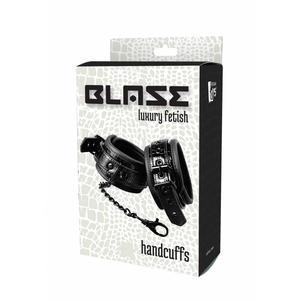 БДСМ наручники - Наручники BLAZE LUXURY HANDCUFF CROCO BLACK 9