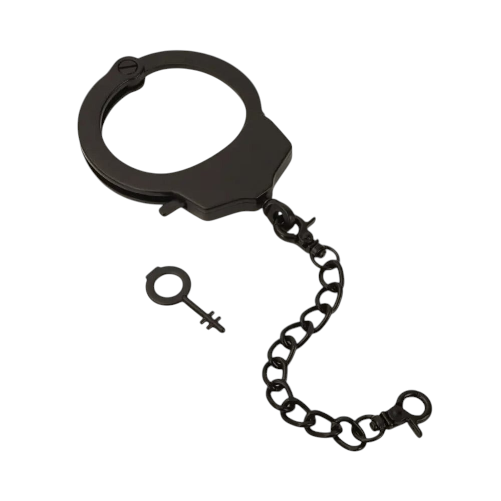 Різне - Наручник з ланцюжком та карабіном Roomfun з ключиком, чорний
