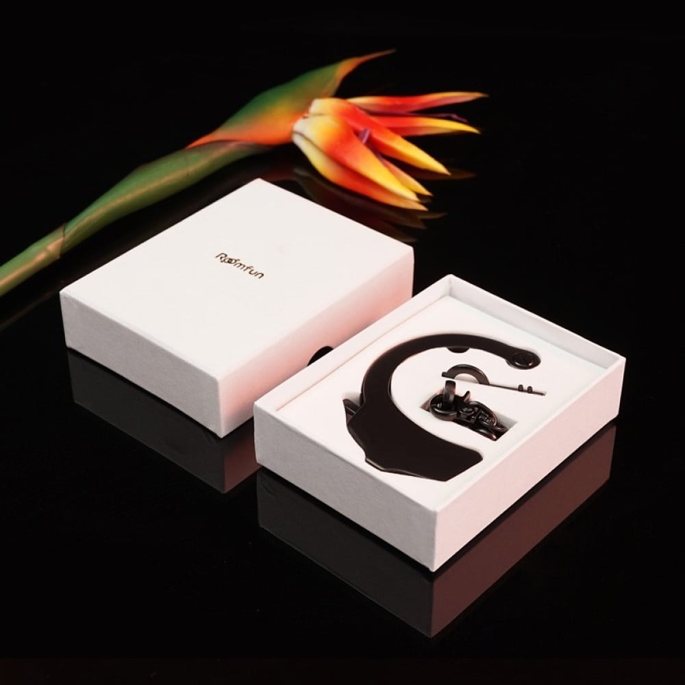 Різне - Наручник з ланцюжком та карабіном Roomfun з ключиком, чорний 14