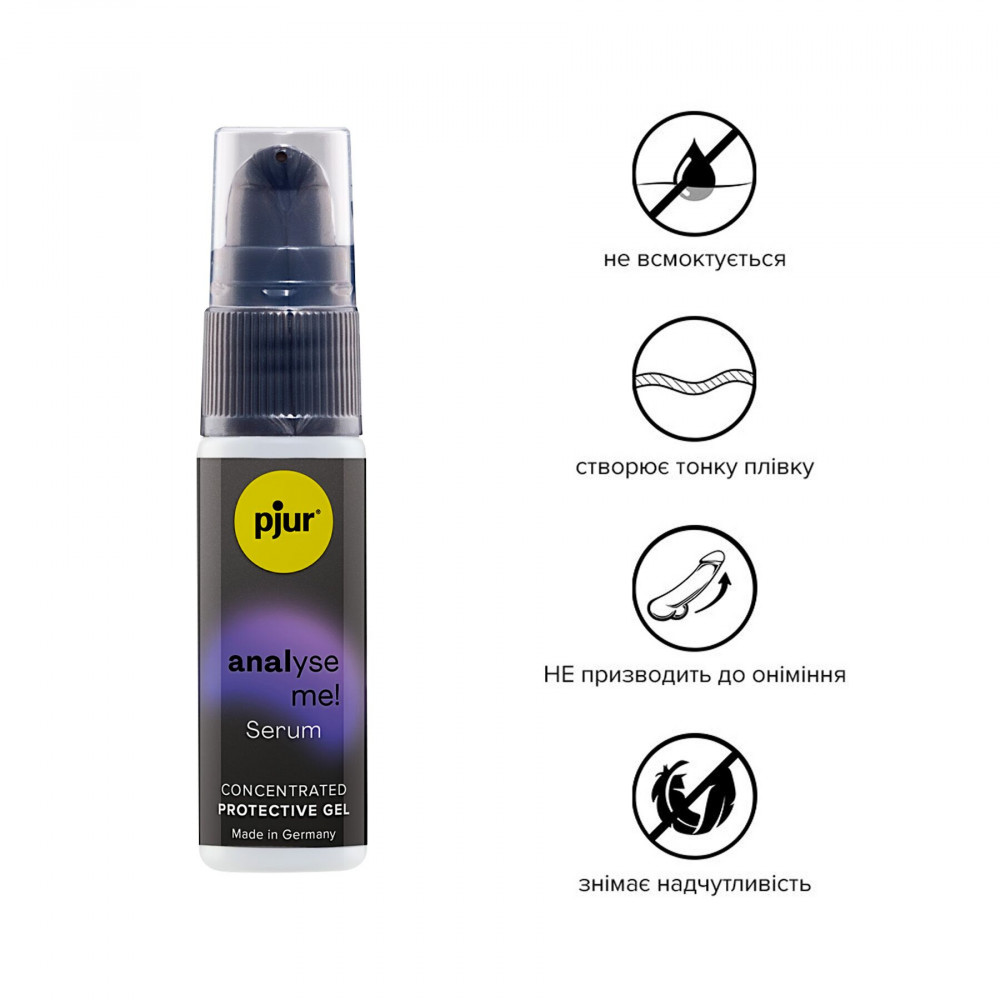Анальные смазки - Расслабляющая анальная сыворотка pjur analyse me! Serum 20 мл, образует пленку, без анестетиков 10