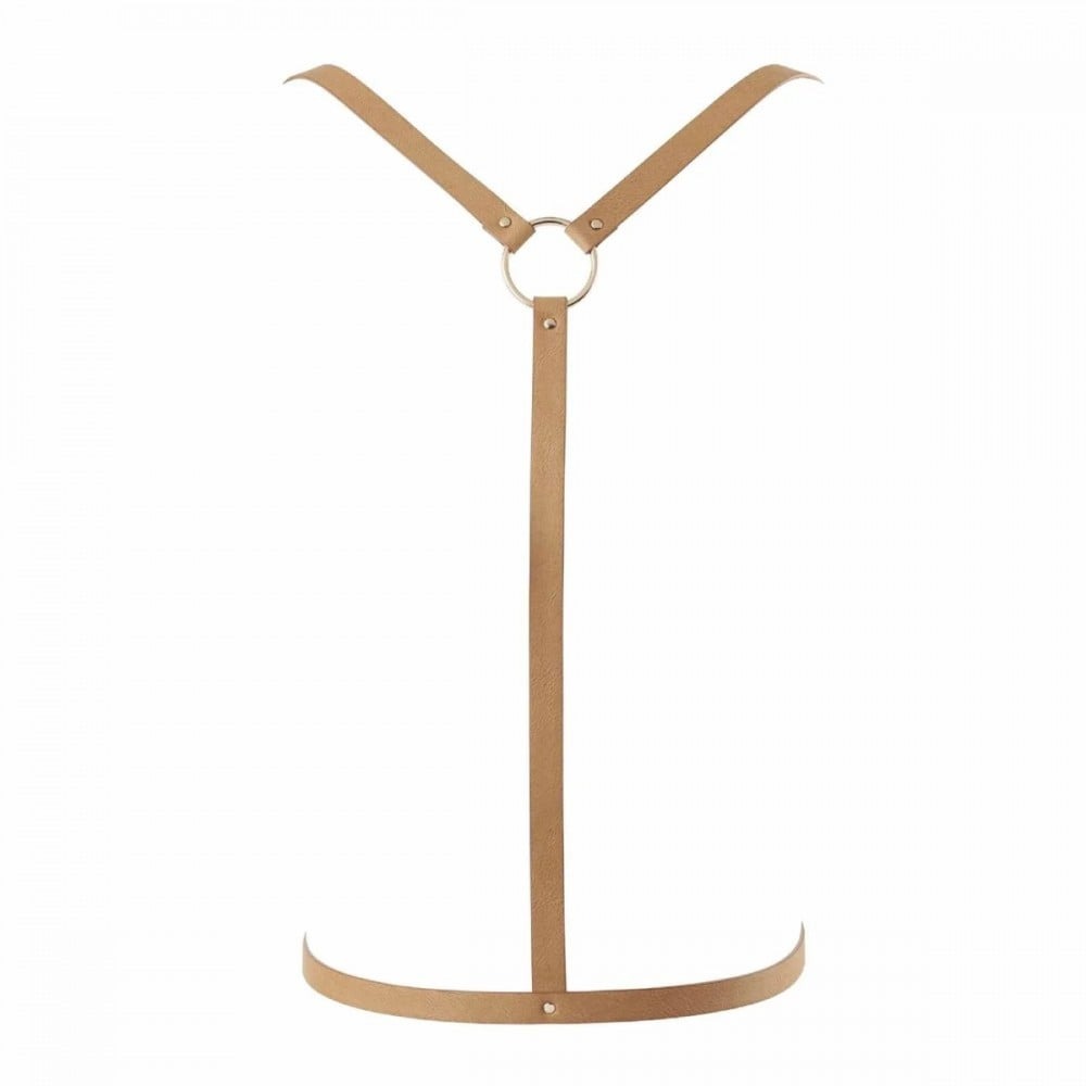 Різне - Портупея з кільцем на шиї MAZE Bijoux Indiscrets бежева, OS 2