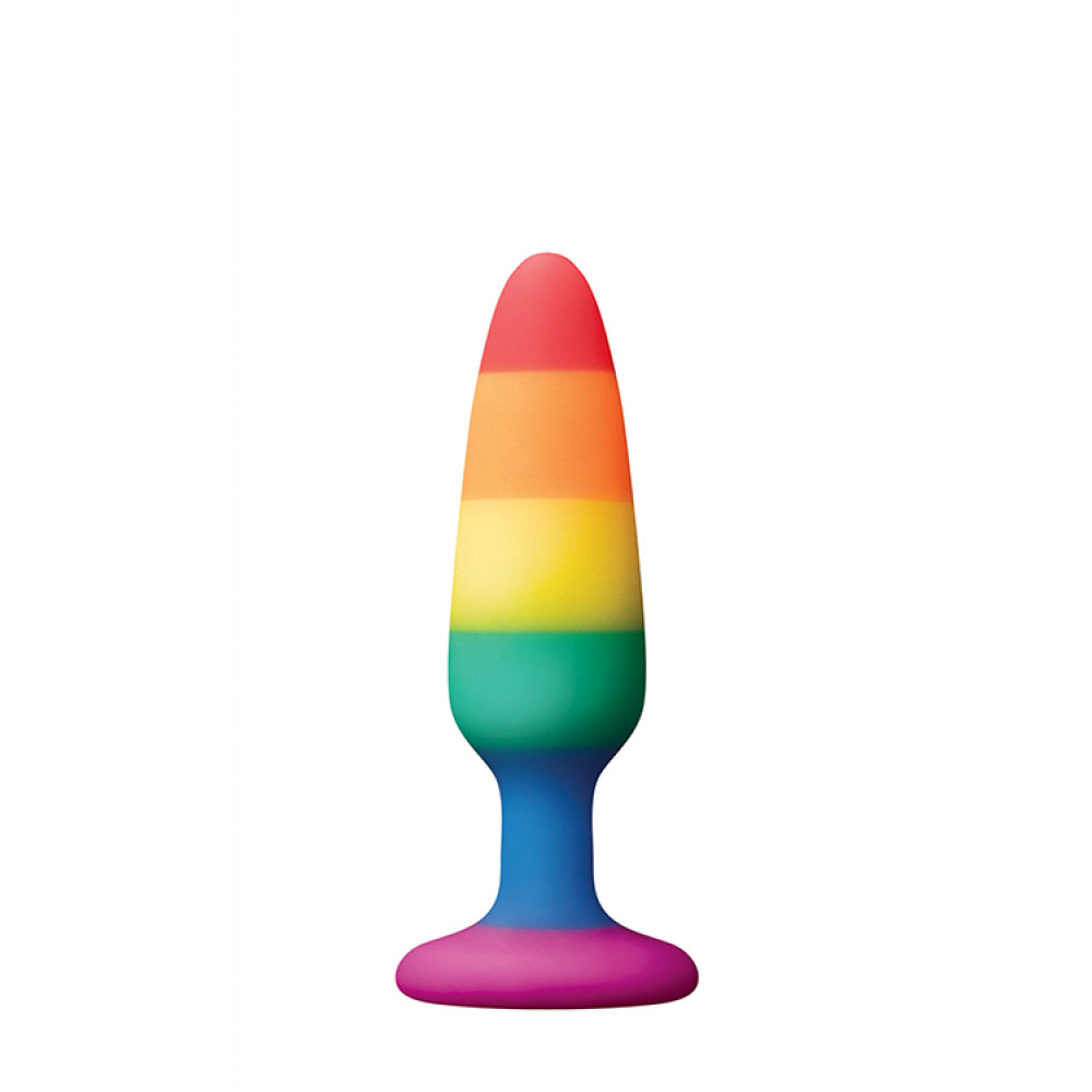 Анальная пробка - Радужная анальная пробка COLOURFUL LOVE RAINBOW ANAL PLUG SMALL