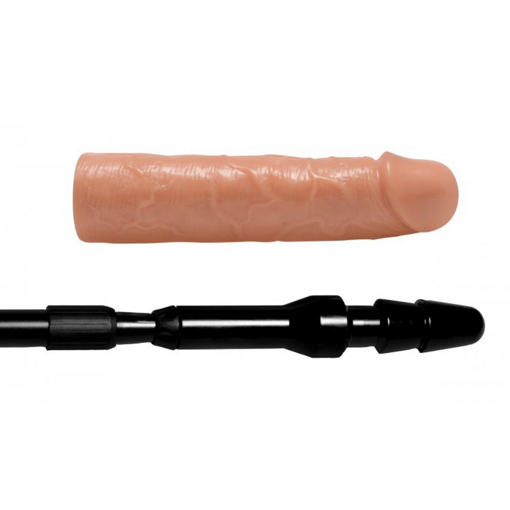 Секс игрушки - Реалистичная насадка на регулируемой длинной черной рукояти Dick Stick - Dildo On Expandable Rod 5