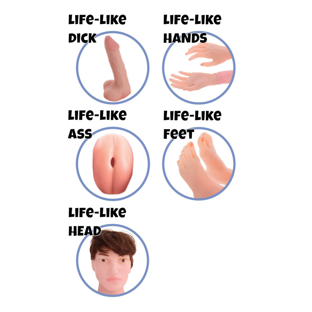 Мастурбаторы - Секс-кукла Hidden Desire Fuck Dolls с фалоимитатором и анусом, с пультом, бежевая, 145 см 2