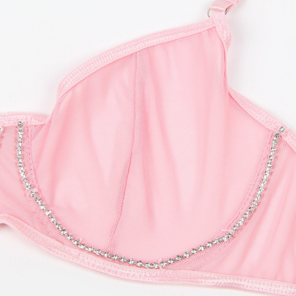 Різне - Рожевий комплект Star Night з декоративними стразами та ланцюжками, M 5