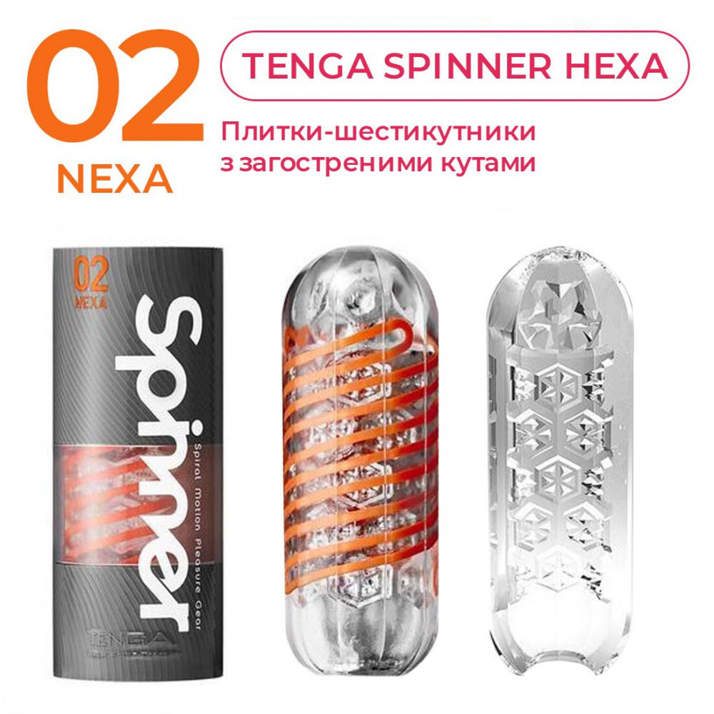 Другие мастурбаторы - Мастурбатор Tenga Spinner 02 Hexa с упругой стимулирующей спиралью внутри, стандартная спираль 4