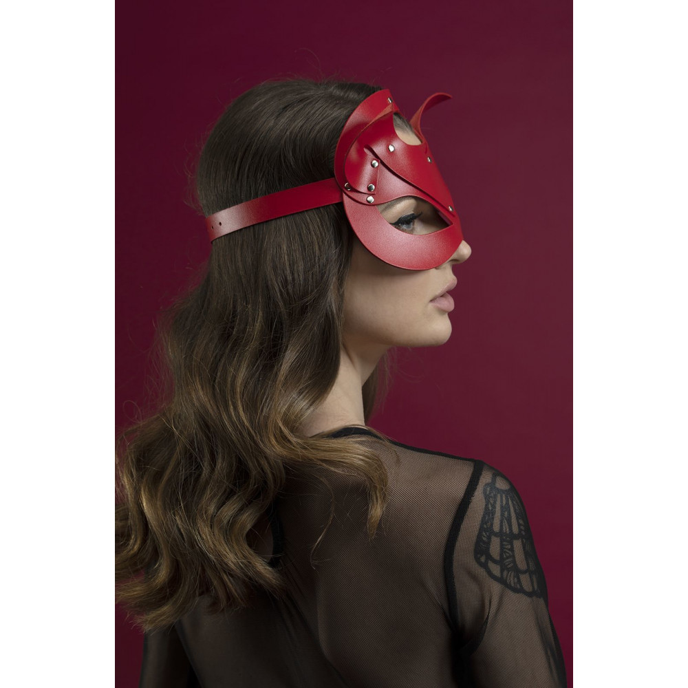 Маски - Маска кошечки Feral Feelings - Catwoman Mask, натуральная кожа, красная 2