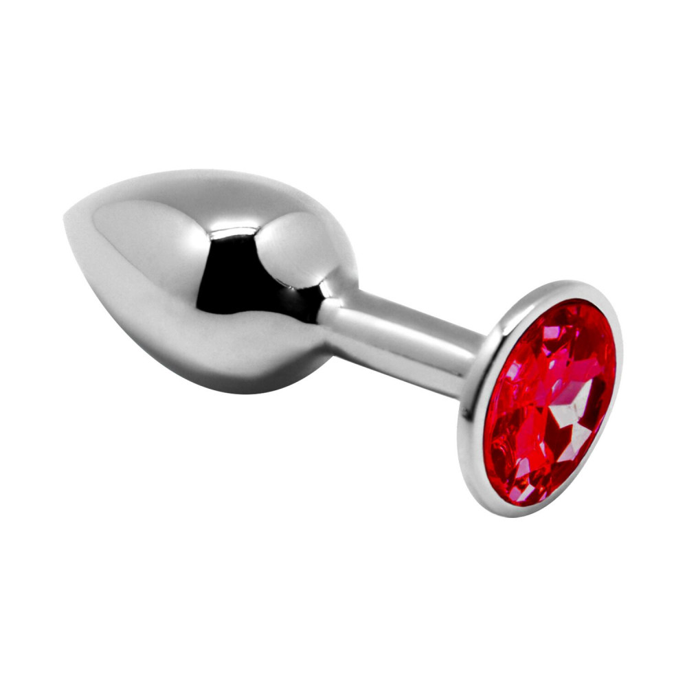 Анальная пробка - Металлическая анальная пробка с кристаллом Alive Mini Metal Butt Plug Red L