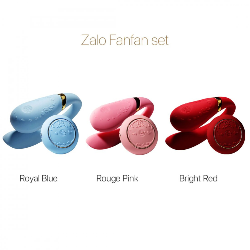 Вибраторы для пар - Смартвибратор для пар Zalo — Fanfan set Royal Blue, пульт ДУ 2