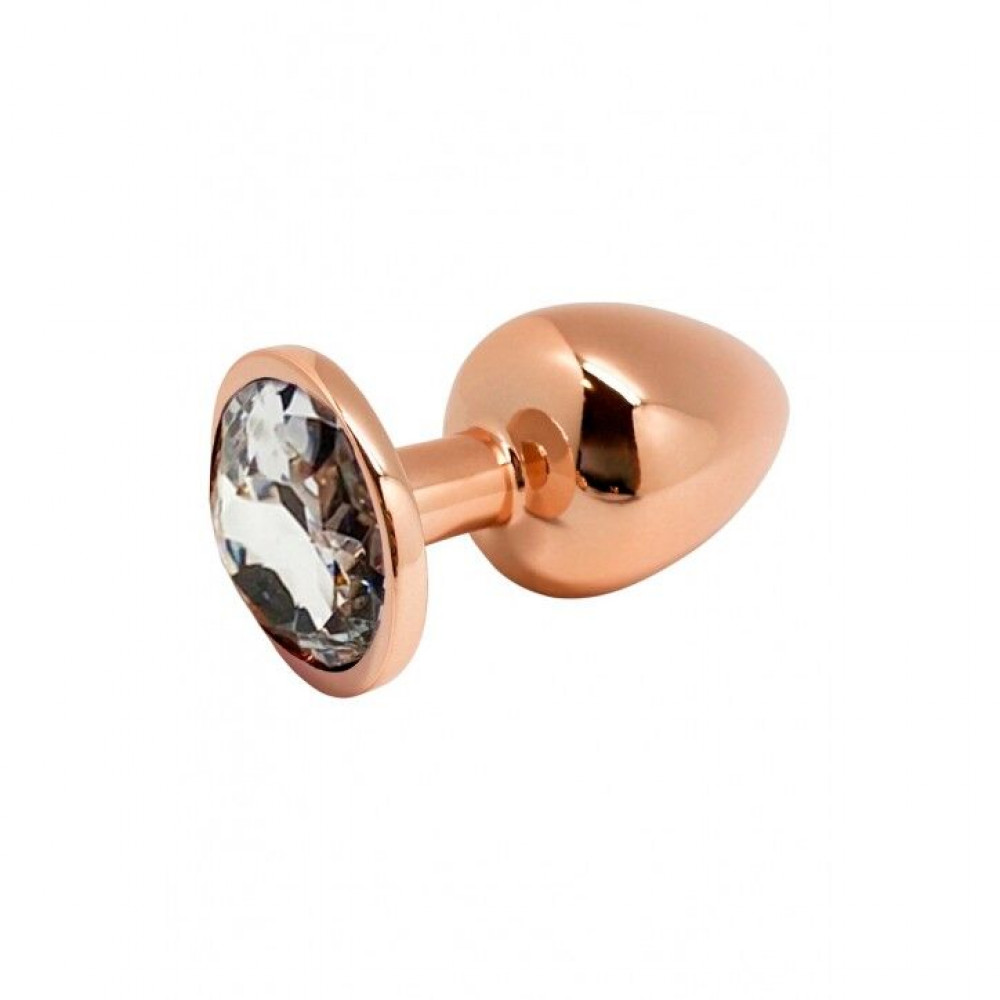 Анальная пробка - Металлическая анальная пробка Wooomy Tralalo Rose Gold Metal Plug Size L, диаметр 4 см, длина 9 см