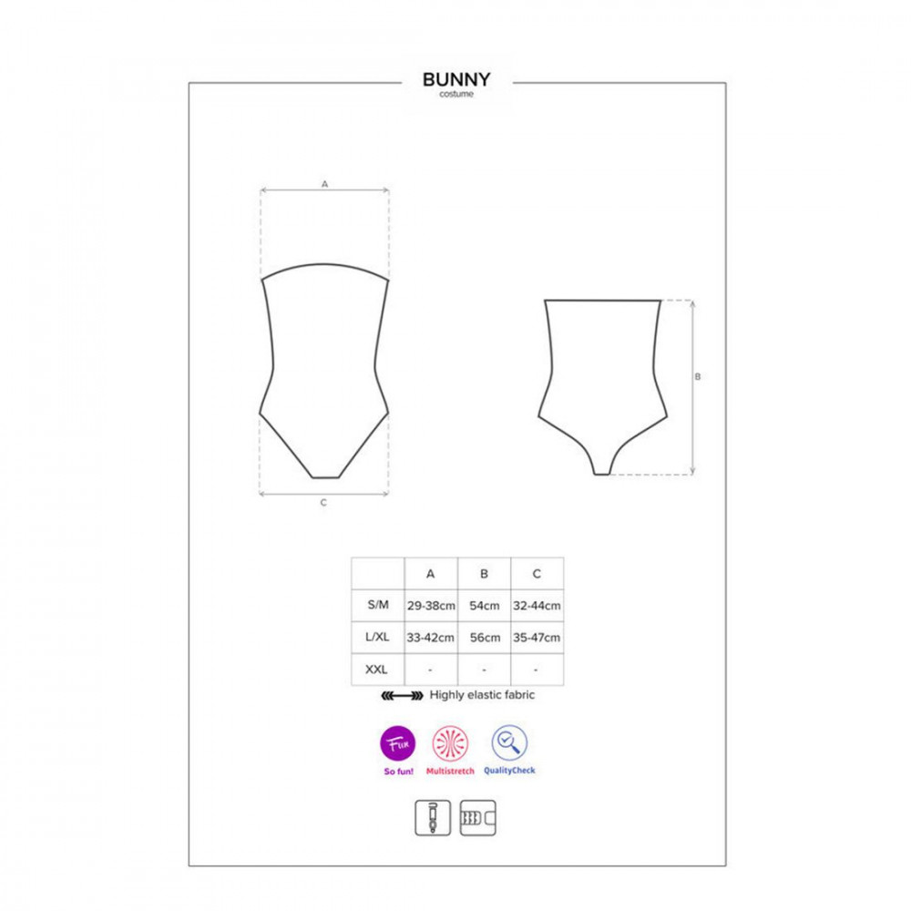 Ролевые костюмы - Эротический костюм кролика Obsessive Bunny costume L/XL, black, боди, чокер, гартеры, чулки, маска 4