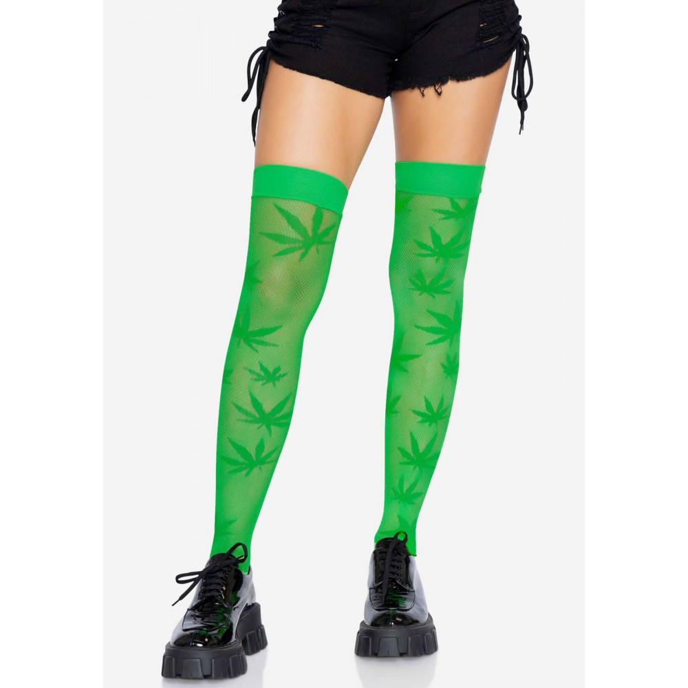 Чулки - Чулки Leg Avenue 420 Net thigh highs Green