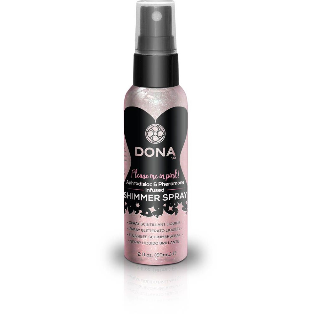Интимная косметика - Спрей для тела с блестками DONA Shimmer Spray Pink (60 мл)