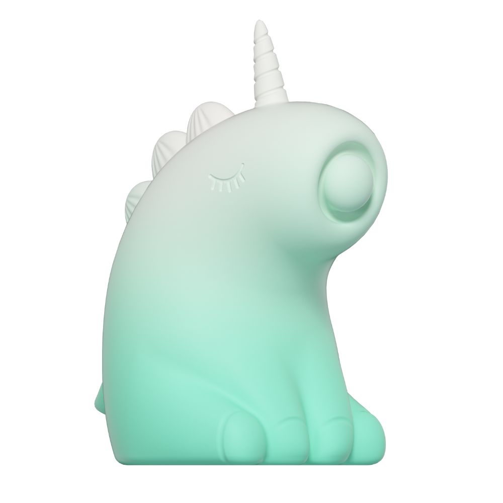 Різне - Стимулятор клітора з пульсацією UNIVIBE Єдиноріг, 5 режимів, градієнт біло-зелений