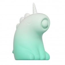 Стимулятор клітора з пульсацією UNIVIBE Єдиноріг, 5 режимів, градієнт біло-зелений