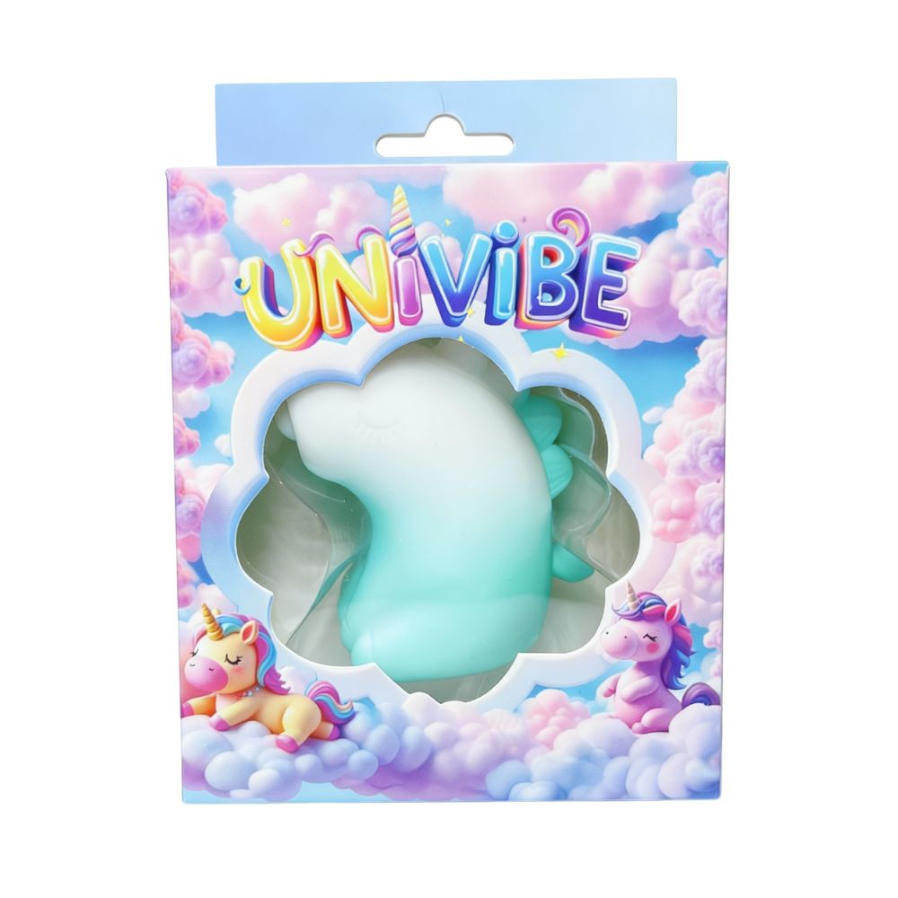 Різне - Стимулятор клітора з пульсацією UNIVIBE Єдиноріг, 5 режимів, градієнт біло-зелений 1