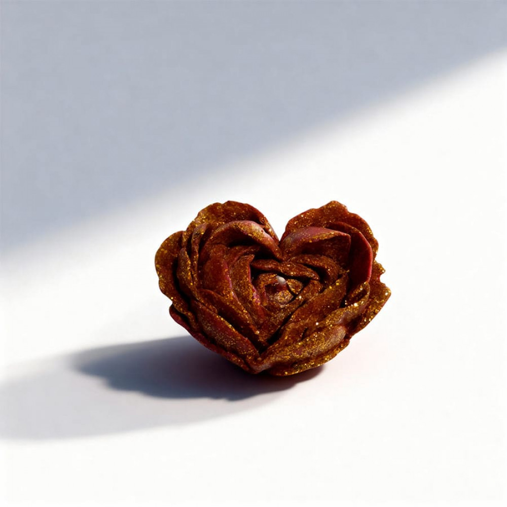 Різне - Свічка низькотемпературна у вигляді троянди з глітером GlowKink бордова, L 42