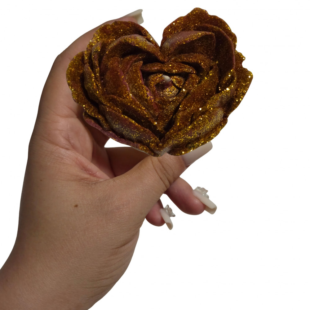 Різне - Свічка низькотемпературна у вигляді троянди з глітером GlowKink бордова, L 49