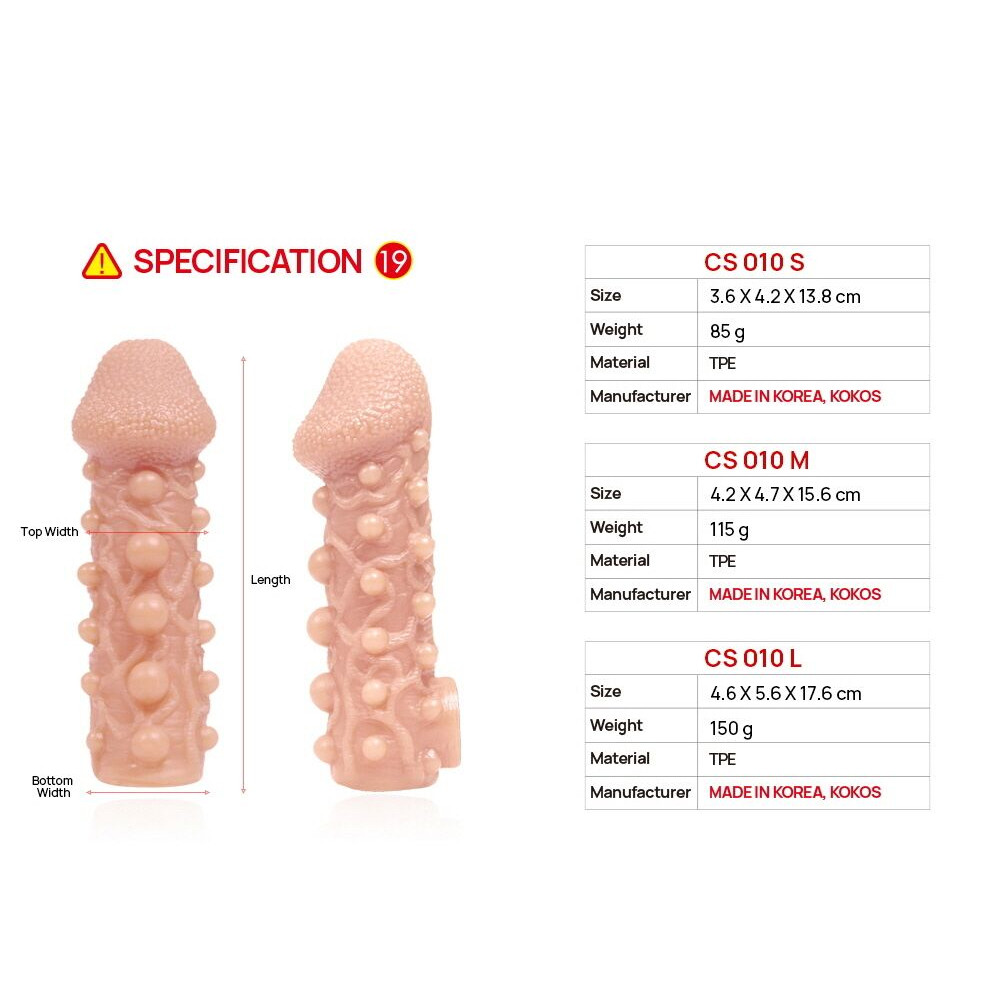 Эрекционные кольца без вибрации - Насадка на член Kokos Cock Sleeve CS 010 L 6