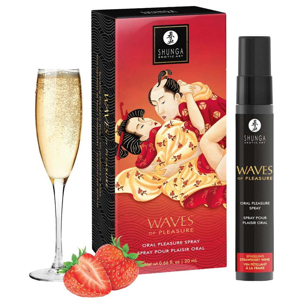 Оральные смазки - Спрей для усиления слюноотделения Shunga Waves of Pleasure Strawberry Sparkling Wine