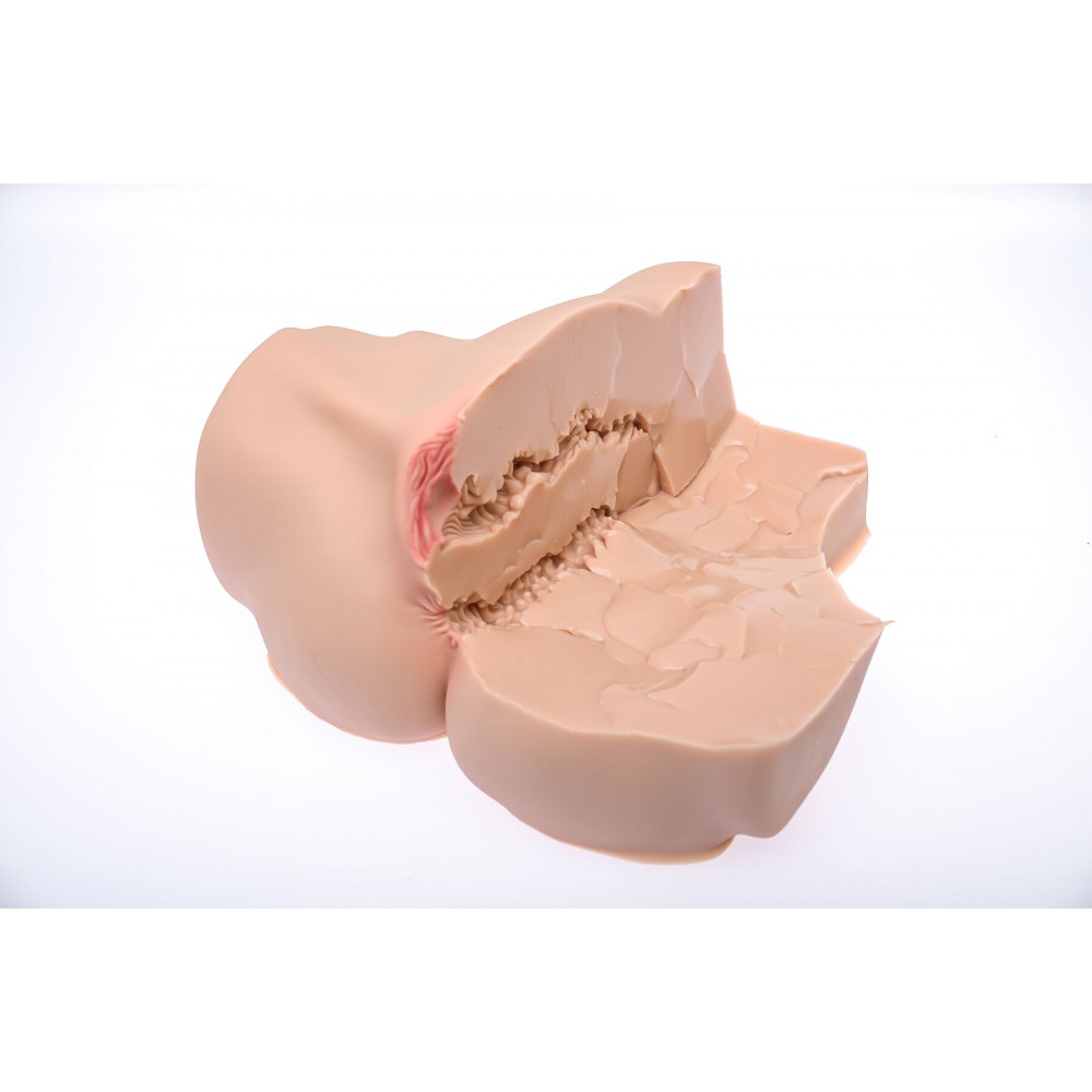 Мастурбатори без вібрації - Мастурбатор-півторс Naked Factory LAURA, вагіна + анус, дуже реалістичний, наскрізний 16