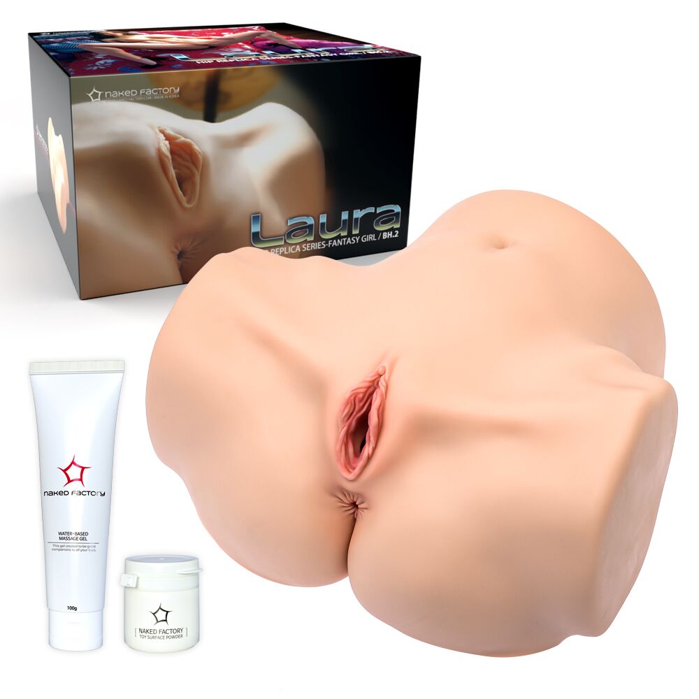 Мастурбатори без вібрації - Мастурбатор-півторс Naked Factory LAURA, вагіна + анус, дуже реалістичний, наскрізний 8
