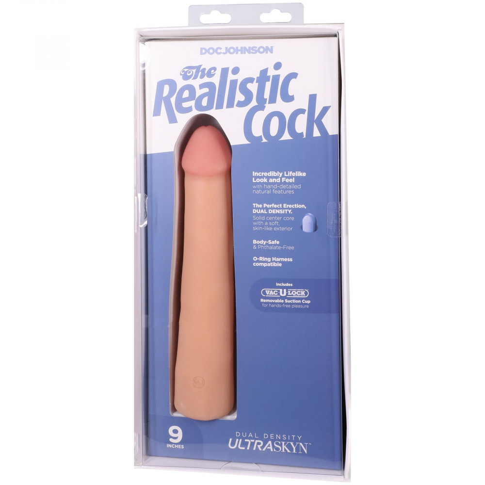 Фалоімітатор - Фалоімітатор Doc Johnson The Realistic Cock ULTRASKYN - 9 Inch Vanilla 8