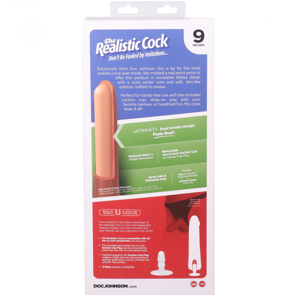 Фалоімітатор - Фалоімітатор Doc Johnson The Realistic Cock ULTRASKYN - 9 Inch Vanilla 10