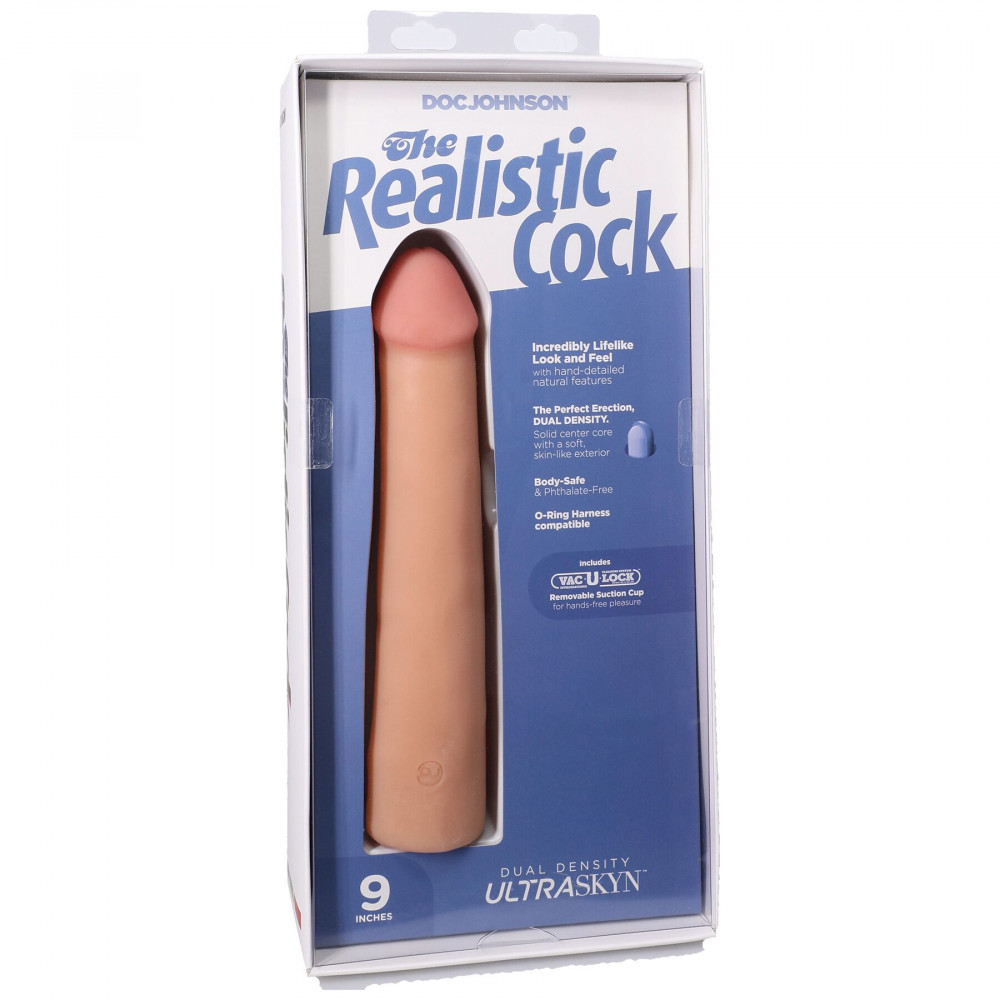 Фалоімітатор - Фалоімітатор Doc Johnson The Realistic Cock ULTRASKYN - 9 Inch Vanilla 7