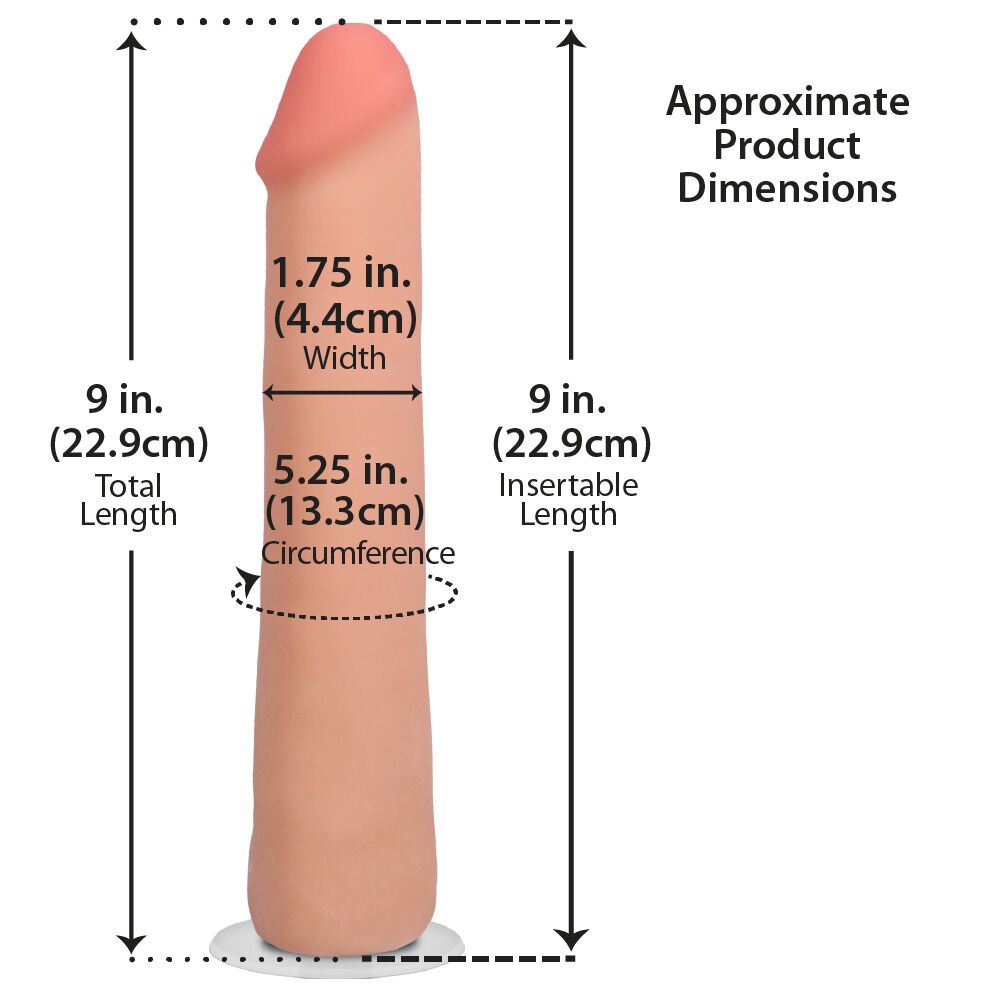 Фалоімітатор - Фалоімітатор Doc Johnson The Realistic Cock ULTRASKYN - 9 Inch Vanilla 4
