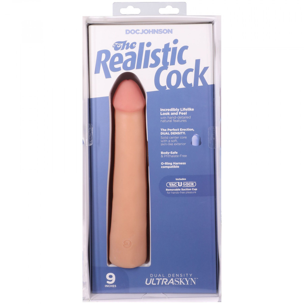 Фалоімітатор - Фалоімітатор Doc Johnson The Realistic Cock ULTRASKYN - 9 Inch Vanilla 9