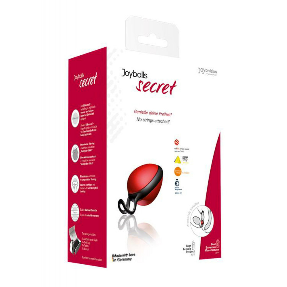 Секс игрушки - Вагинальный шарик JOY Division, красно-черный, 3.7 см 1