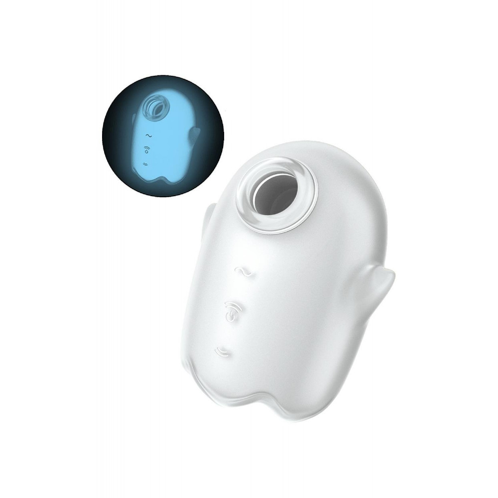 Вакуумный вибратор - Вакуумный вибратор Satisfyer Glowing Ghost светится в темноте, белый, 8.4 см