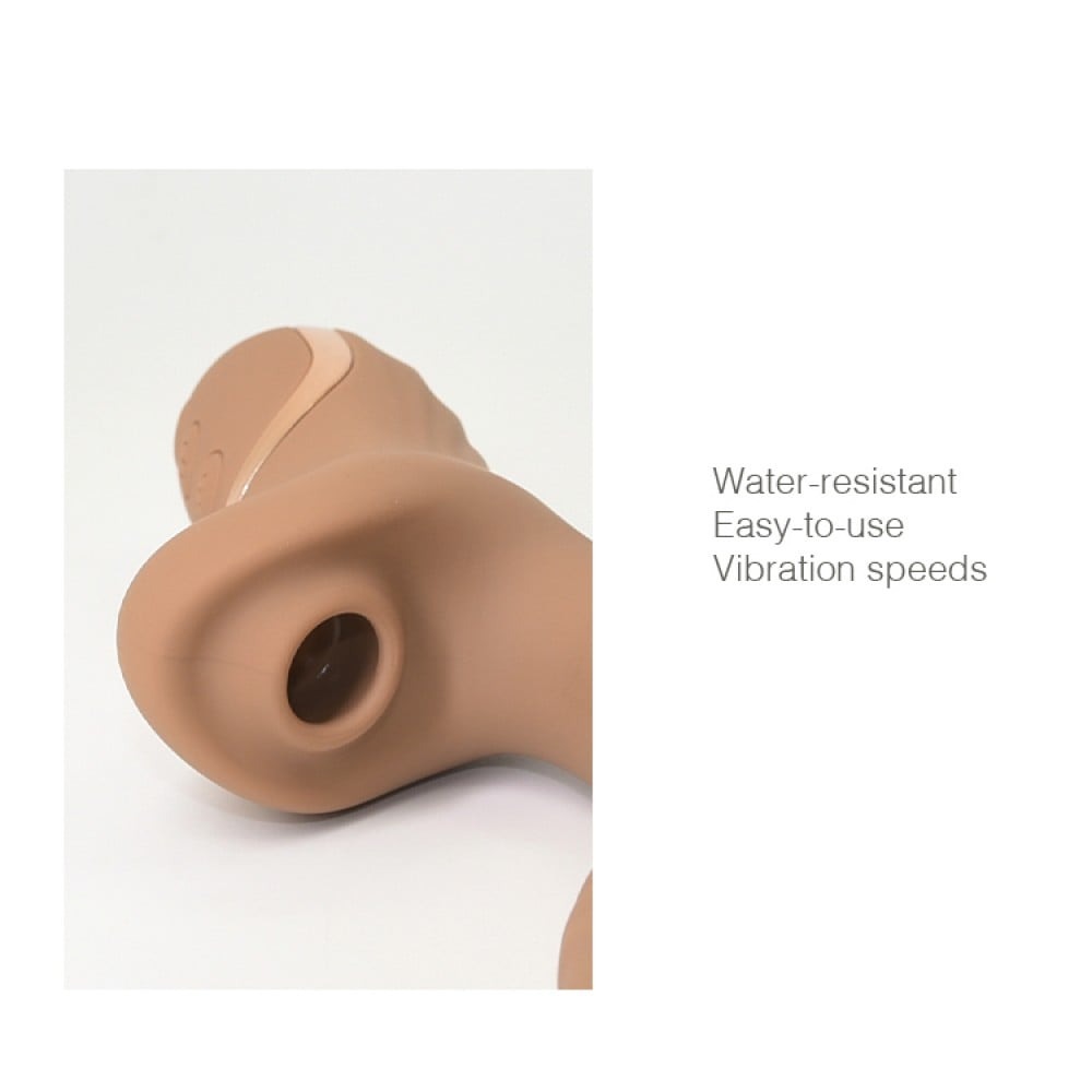 Різне - Вібратор для точки G з вакуумним стимулятором клітора Sweet Em Velvet Lure бежевий 10