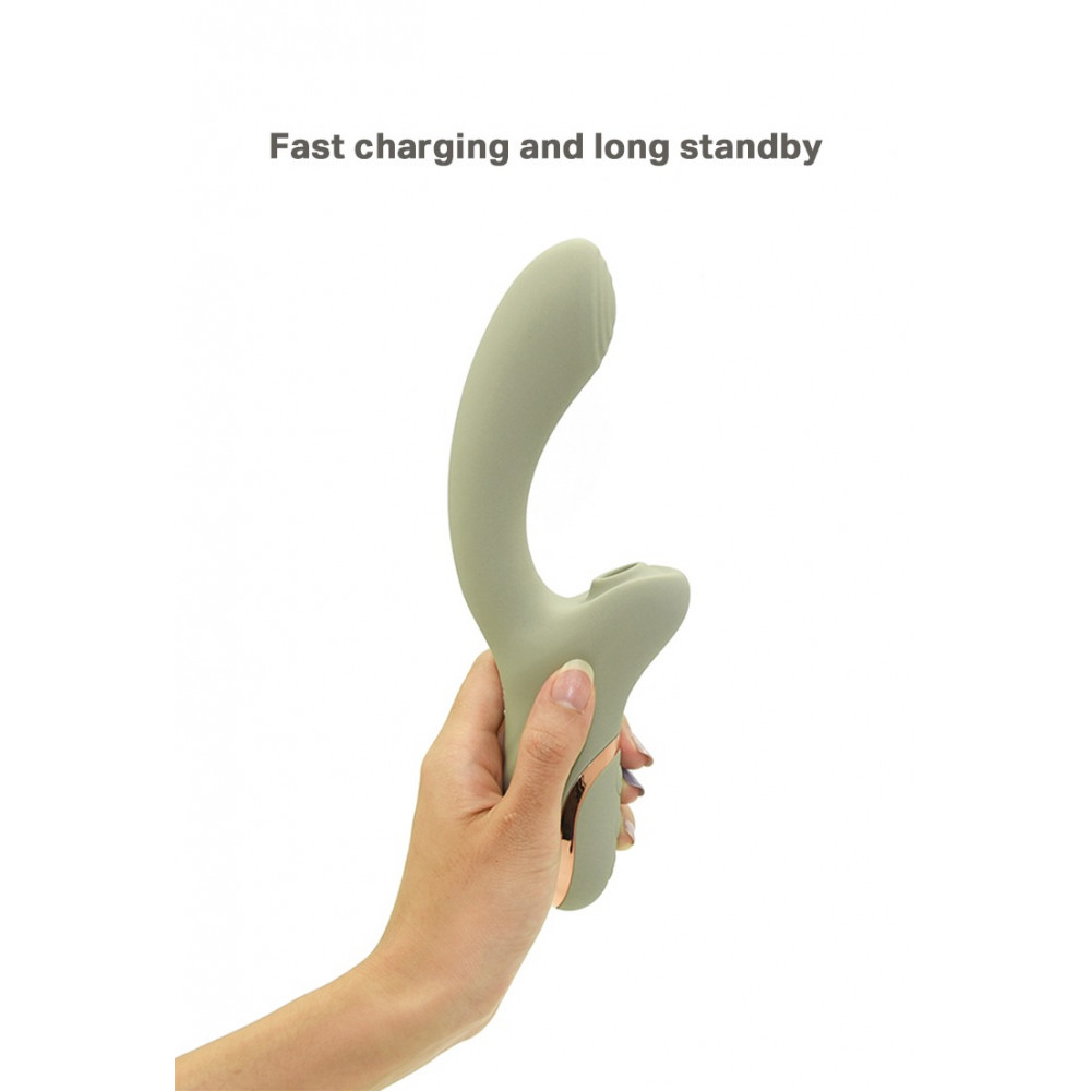 Різне - Вібратор для точки G з вакуумним стимулятором клітора Sweet Em Velvet Lure бежевий 13