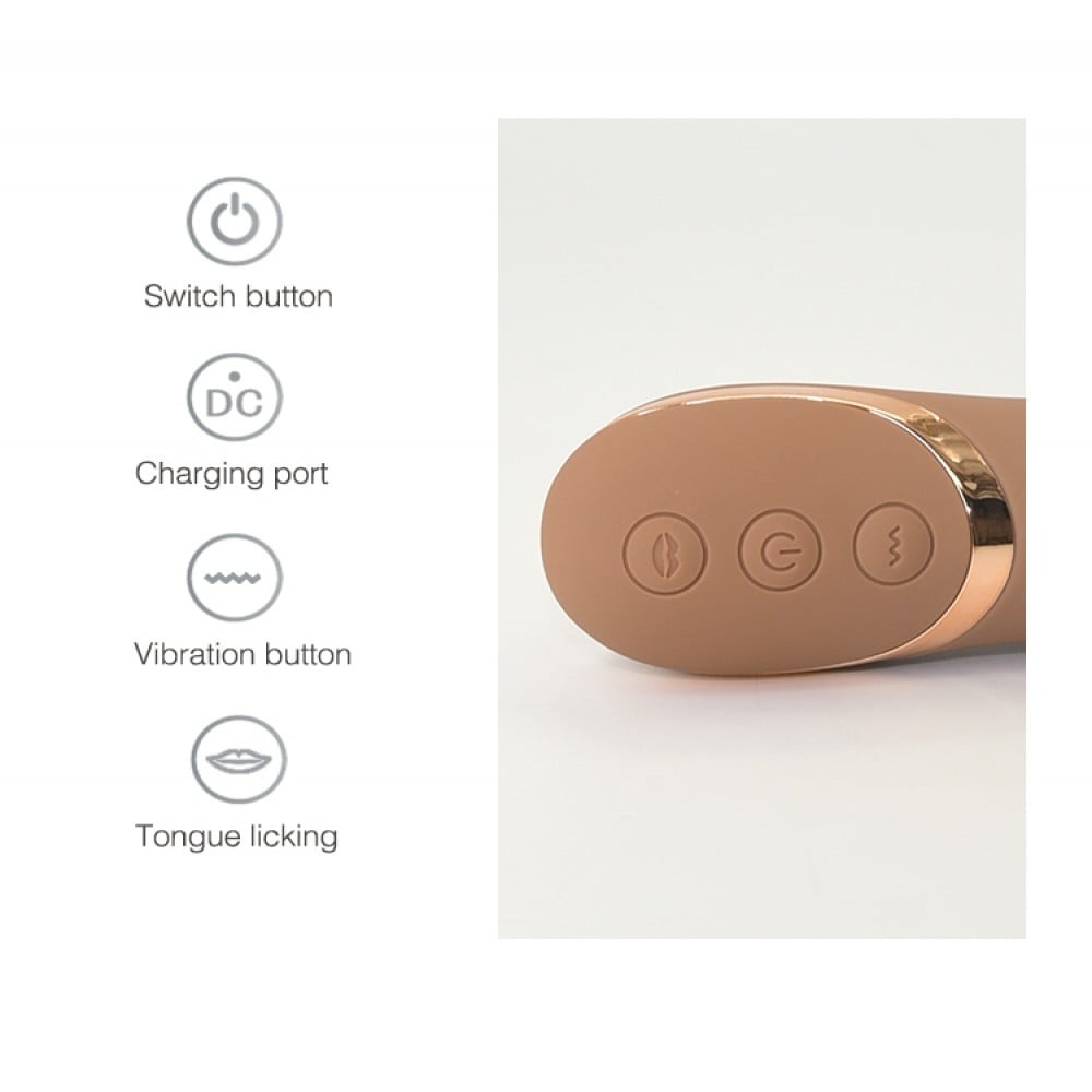 Різне - Вібратор для точки G з вакуумним стимулятором клітора Sweet Em Velvet Lure бежевий 11