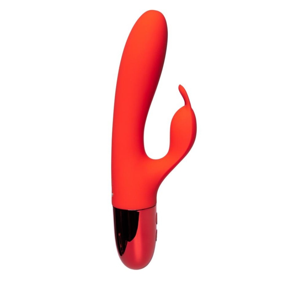 Різне - Вібратор кролик Every Night Toys з відростком для стимуляції клітора, червоний 1
