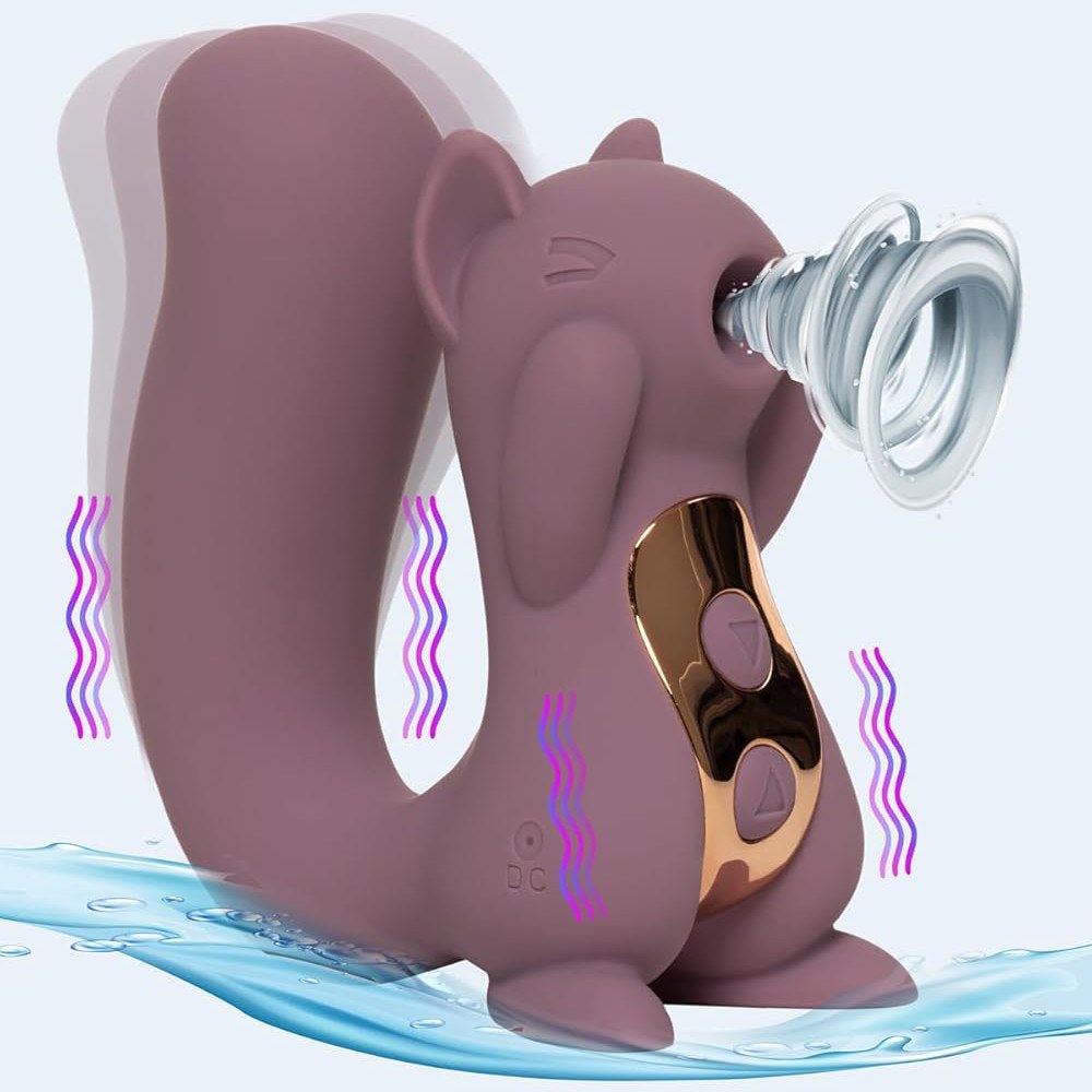 Вибропули и мини-вибраторы - Вибратор вакуумный в форме белочки Sweet Em, фиолетовый 4