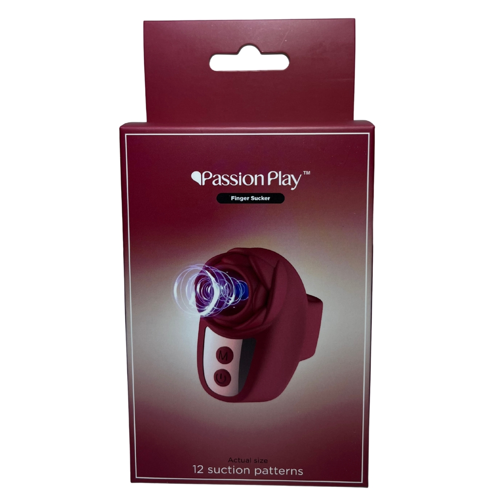 Вібропулі та міні-вібратори - Вібростимулятор на палець Розочка Passion Play, 10 режимів вібрації та 3 інтенсивності, червоний 4