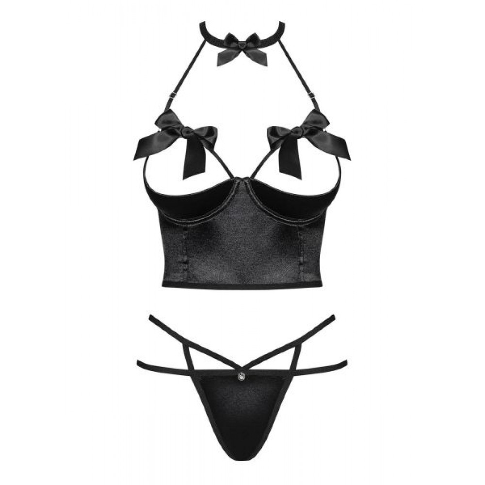 Эротическое белье - Комплект Obsessive Delishya set 2-pcs black L/XL 3