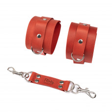 Наручники із натуральної шкіри Flirty Leather - Red, KC00019