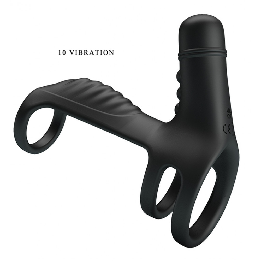 Эрекционные кольца и насадки на член - Насадка с вибрацией Pretty Love - VIBRATING PENIS SLING, 10 vibration functions, BI-210276 4