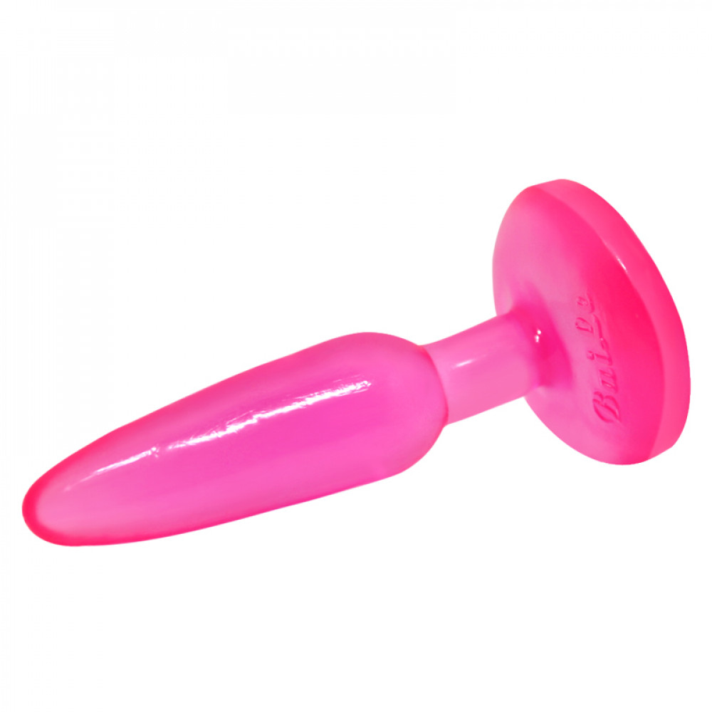 Анальные игрушки без вибрации - Анальная пробка на присоске BAILE Butt Plug, розовая, 14 × 3.5 см 5