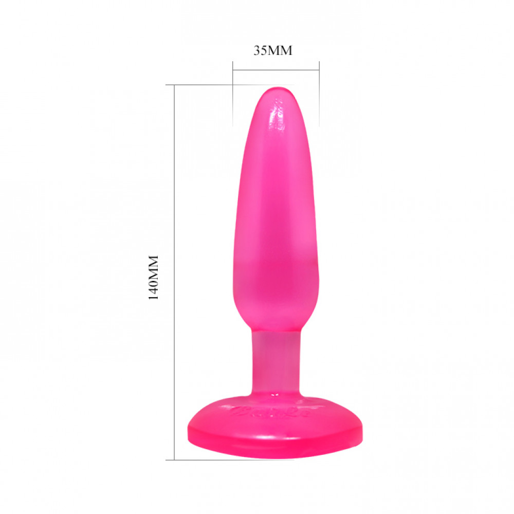 Анальные игрушки без вибрации - Анальная пробка на присоске BAILE Butt Plug, розовая, 14 × 3.5 см 6