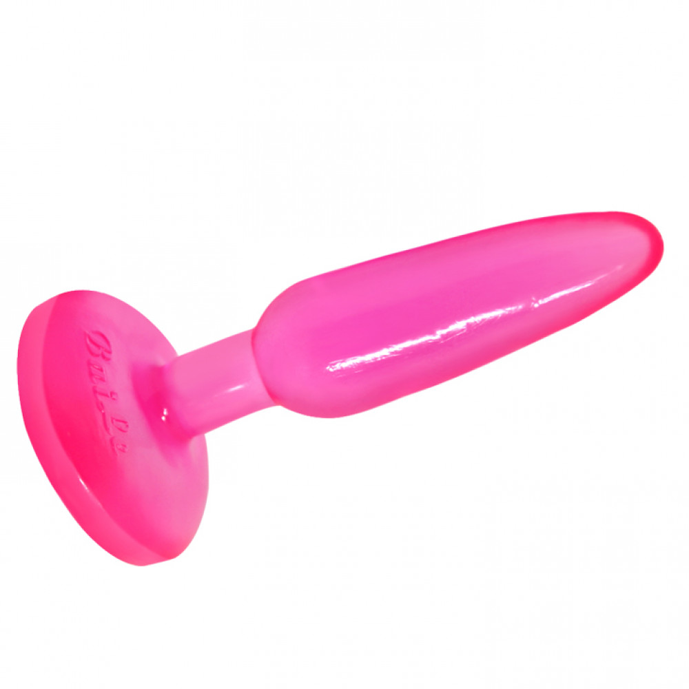 Анальные игрушки без вибрации - Анальная пробка на присоске BAILE Butt Plug, розовая, 14 × 3.5 см 4